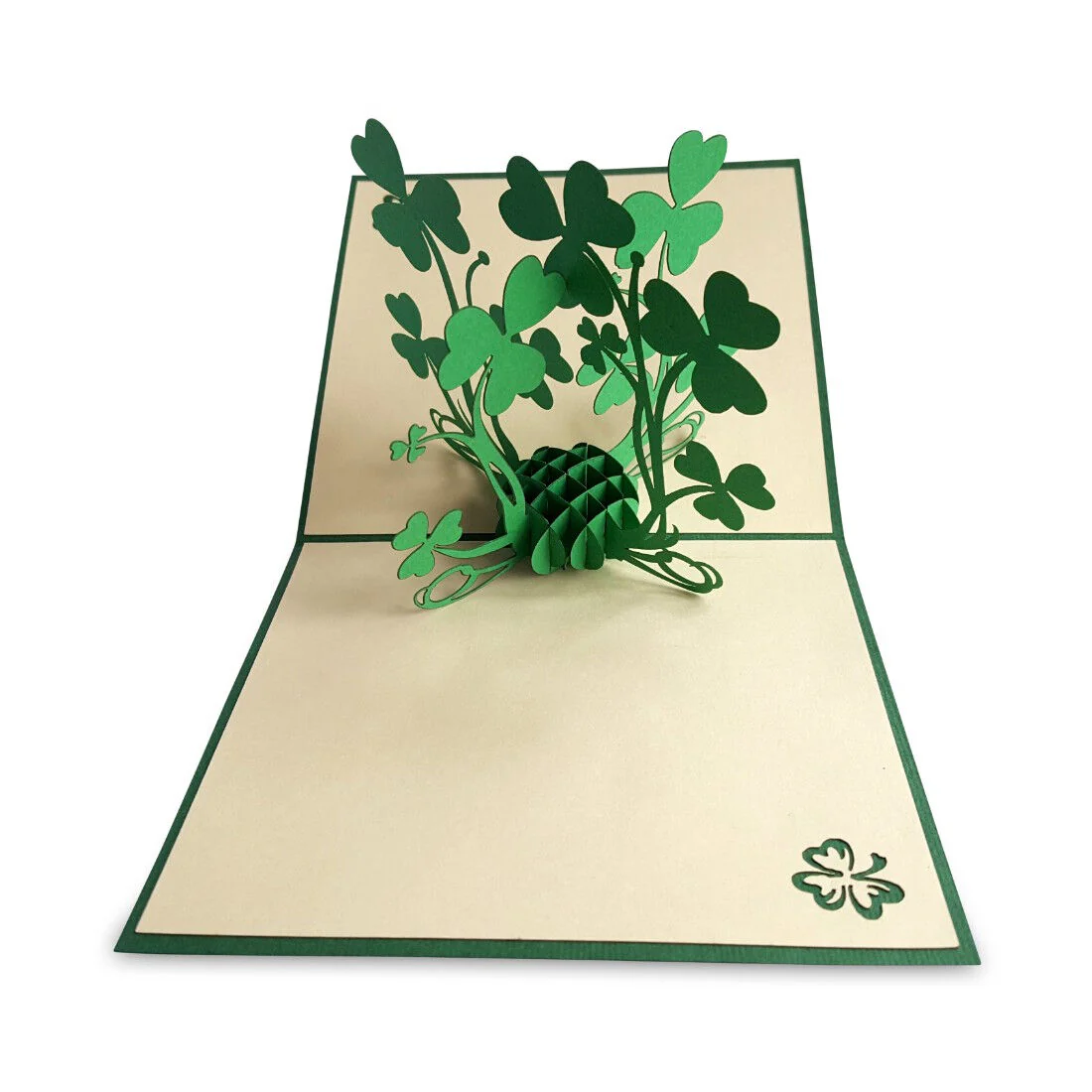 Pop-up Card With A Bunch Of Green Shamrocks Design - Image 2
