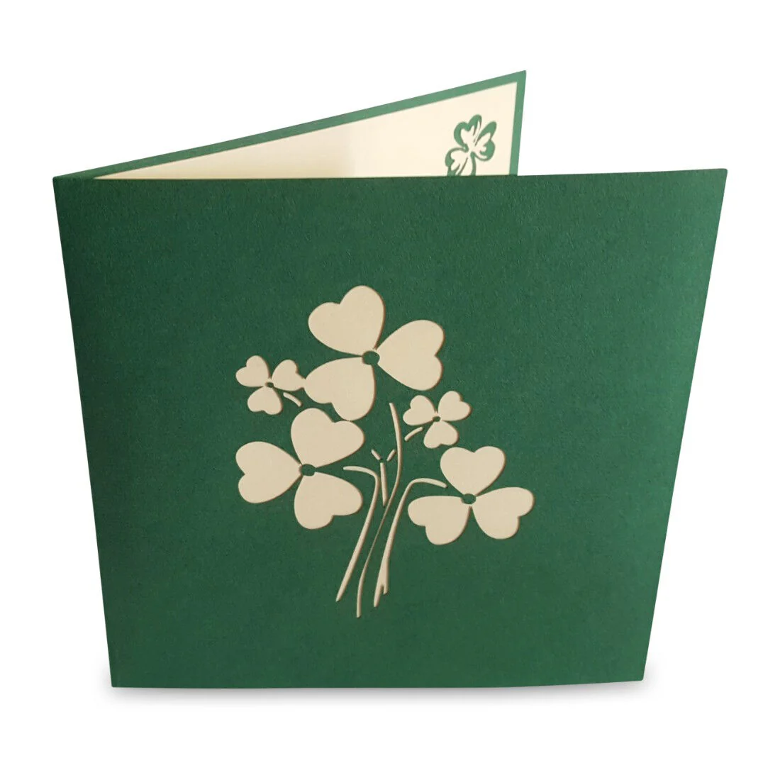Pop-up Card With A Bunch Of Green Shamrocks Design - Image 3