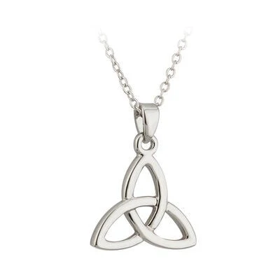 Rhodium Plated Trinity Knot Necklace