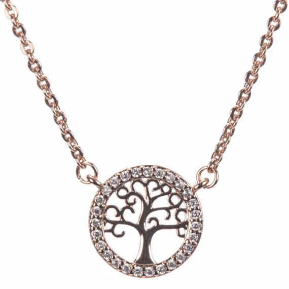 Rose Gold Tree Of Life Necklace