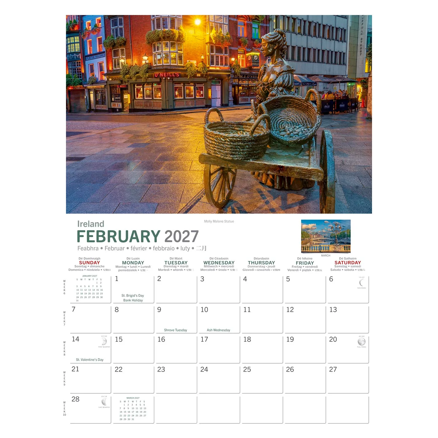 Scenes Of Dublin A4 Calendar 2027 - Image 2