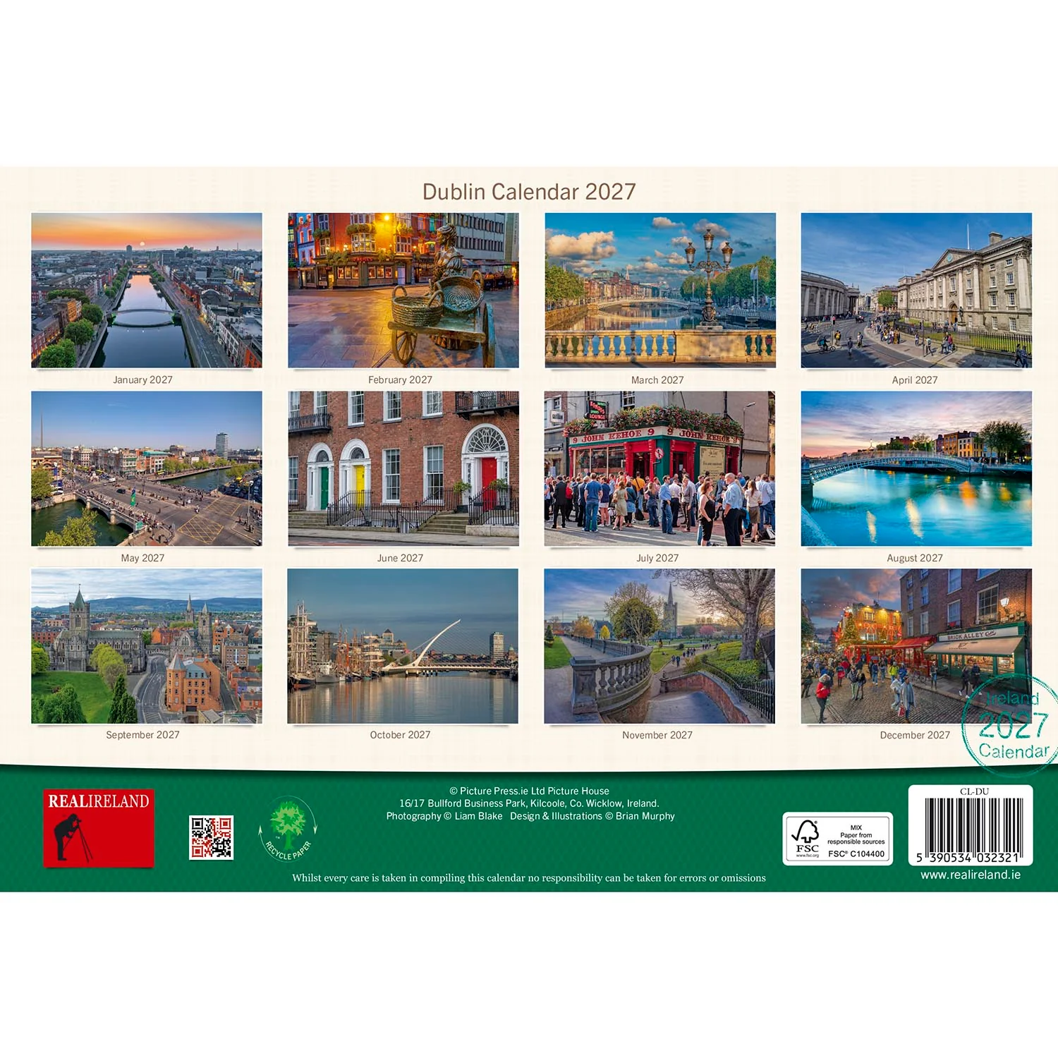Scenes Of Dublin A4 Calendar 2027 - Image 3