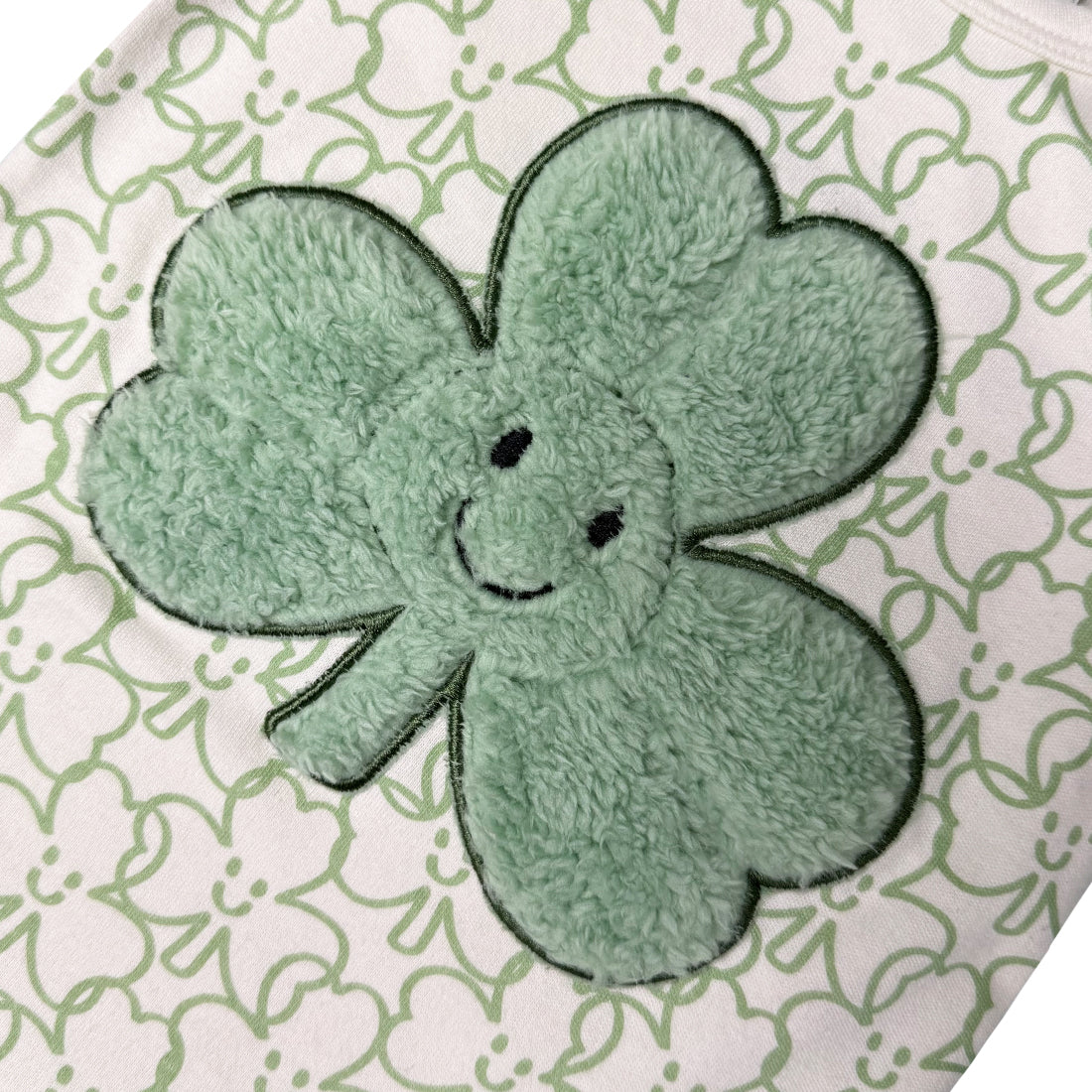 Shamrock Cream All Over Print Plush Baby Vest - Image 3