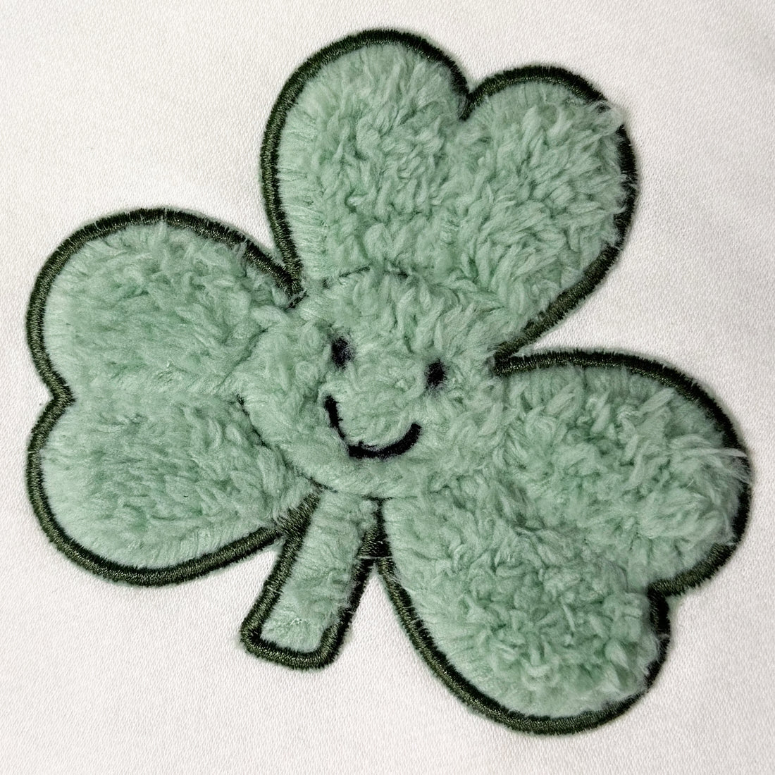 Shamrock Cream and Green Plush Kids Sweatshirt - Image 3