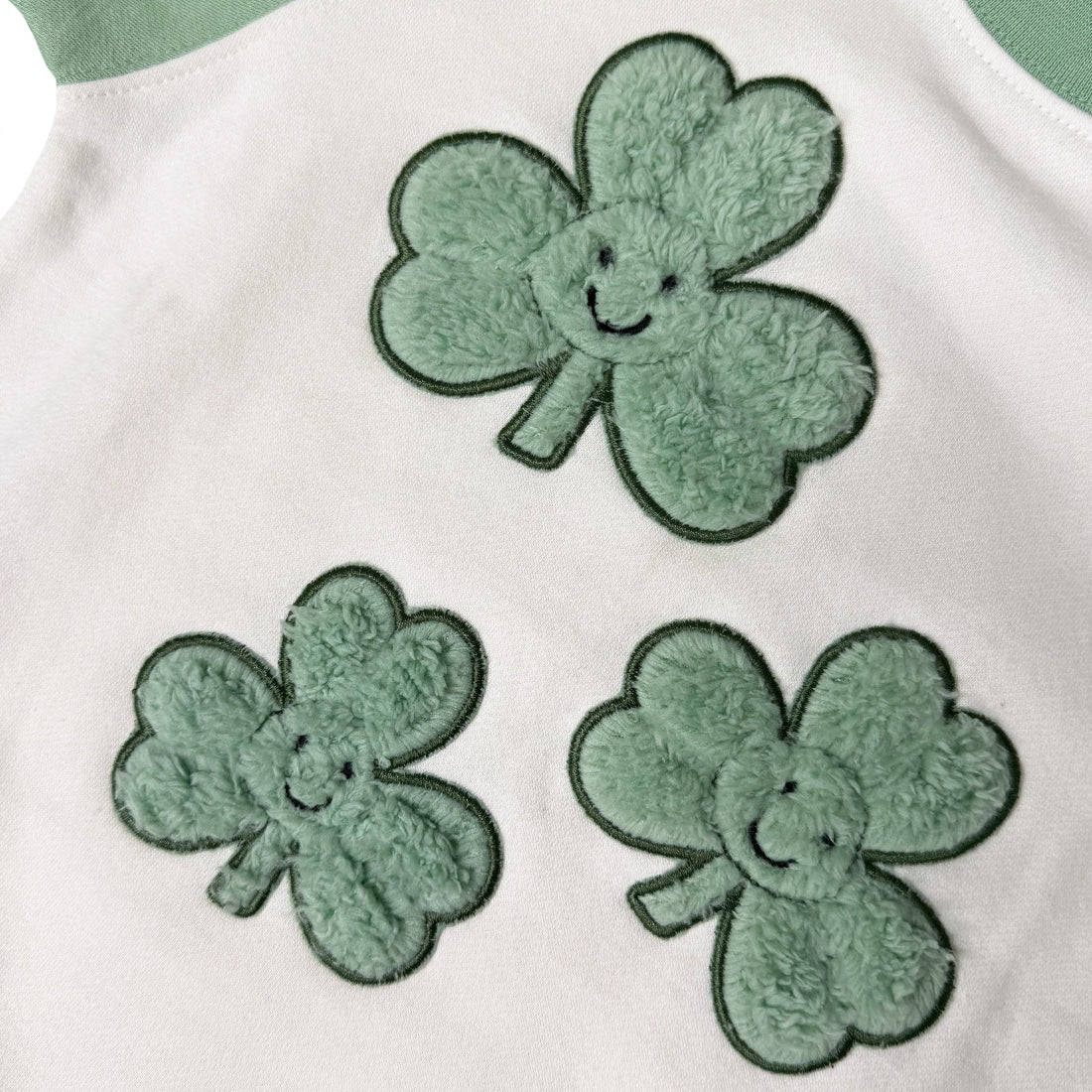 Shamrock Cream and Green Plush Kids Sweatshirt - Image 4