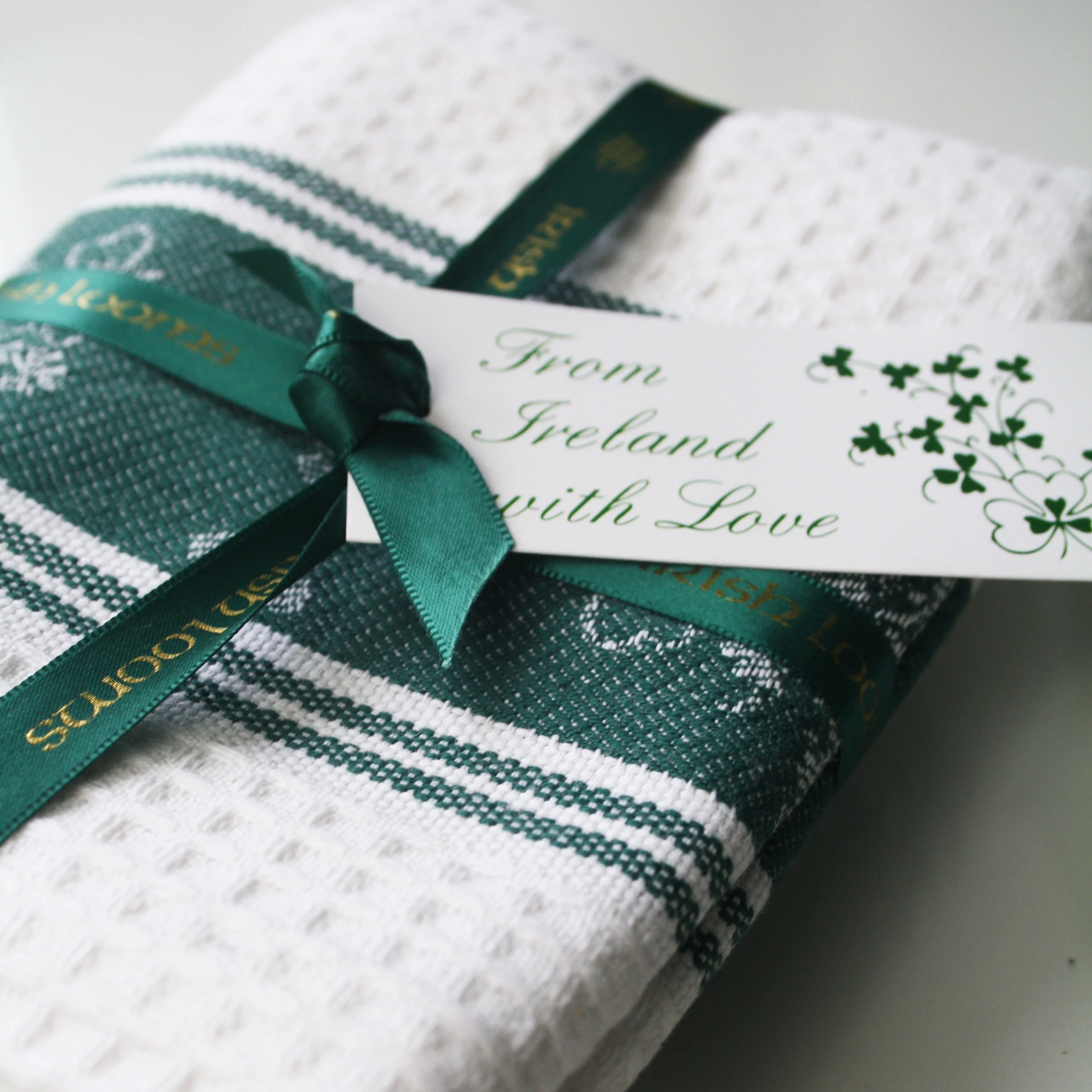 Shamrock Embroidered Waffle Tea Towel (2 Pack) - Image 5