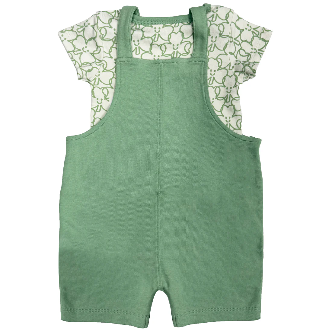 Shamrock Green and Cream Dungaree Set - Image 2