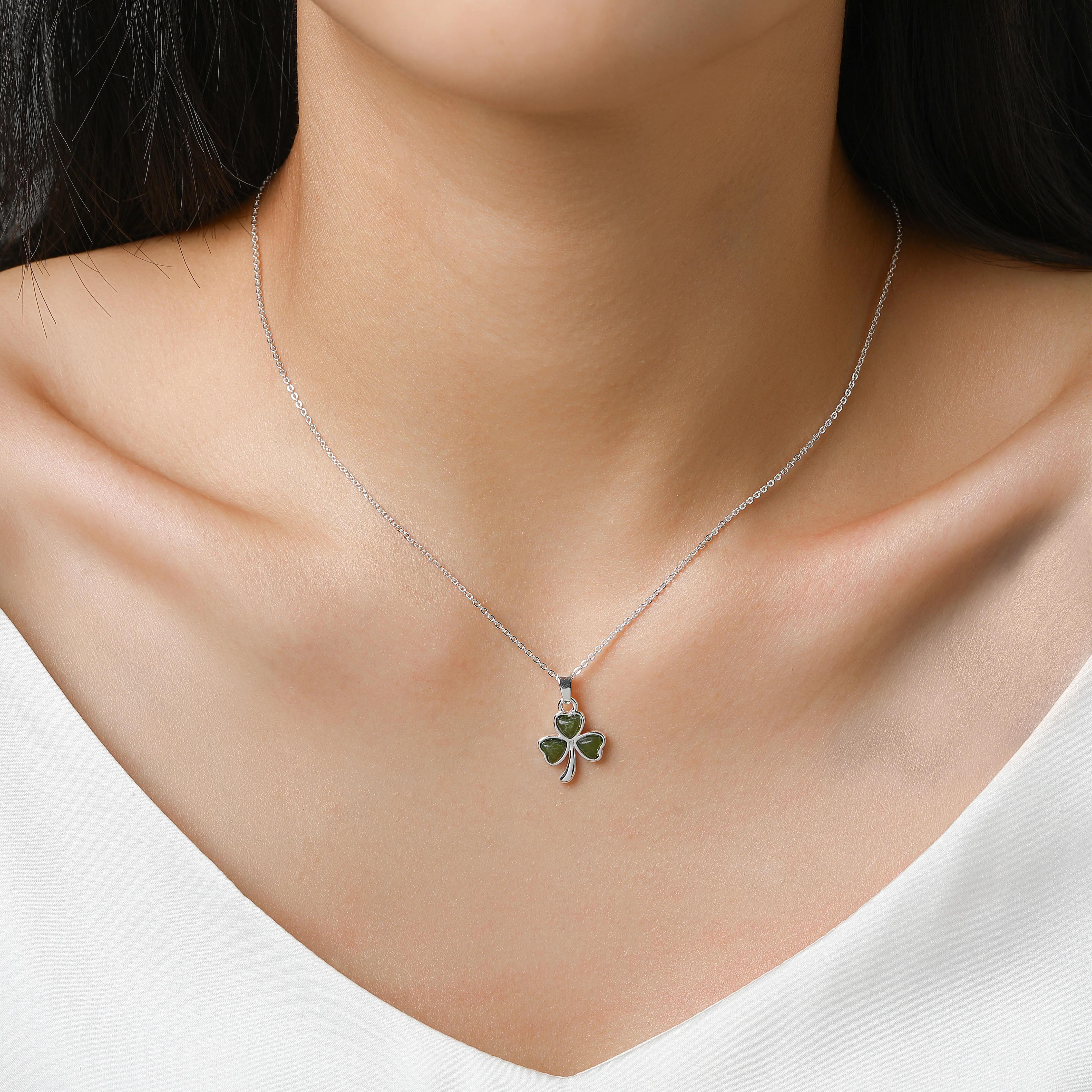 Shamrock Inlaid Marble Pendant - Image 2
