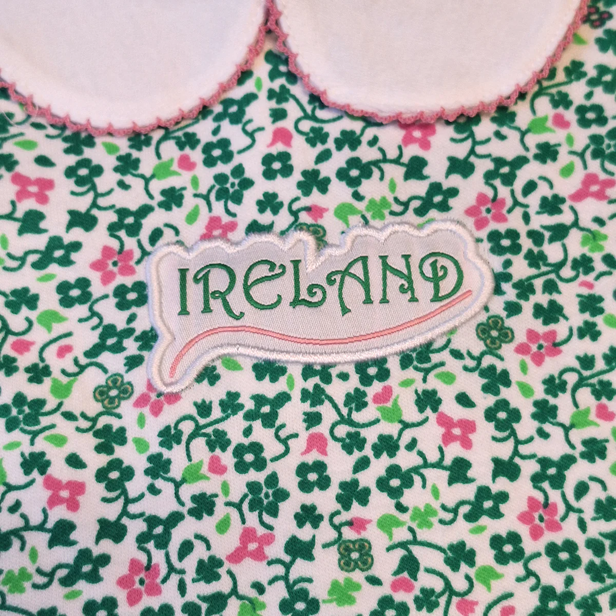 Shamrock White All Over Print Baby Vest with Collar - Image 3