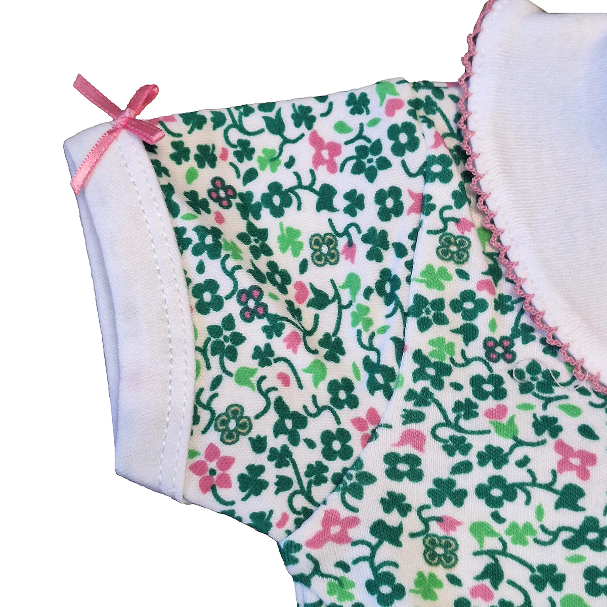 Shamrock White All Over Print Baby Vest with Collar - Image 5