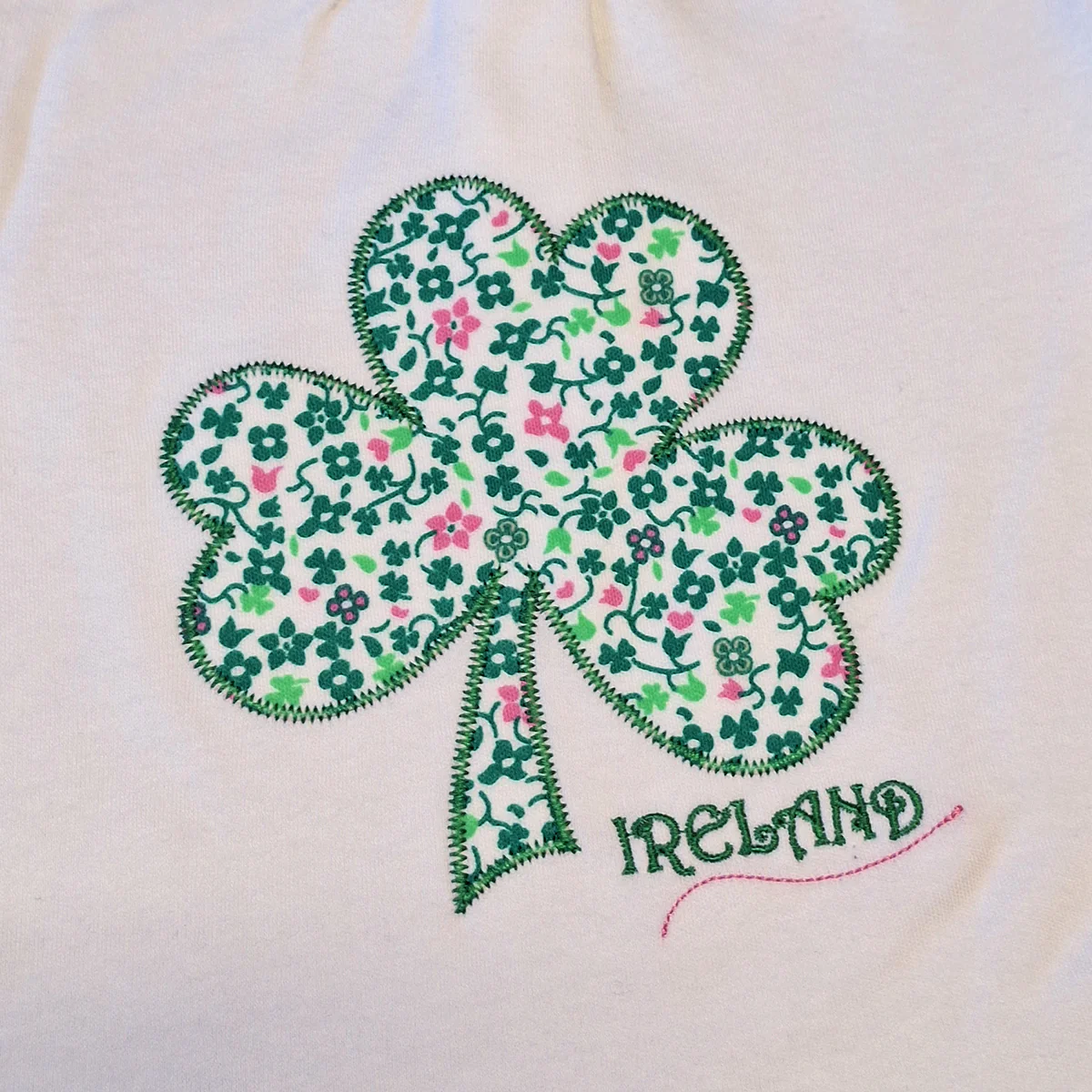 Shamrock White Applique Kids Frill Dress - Image 3