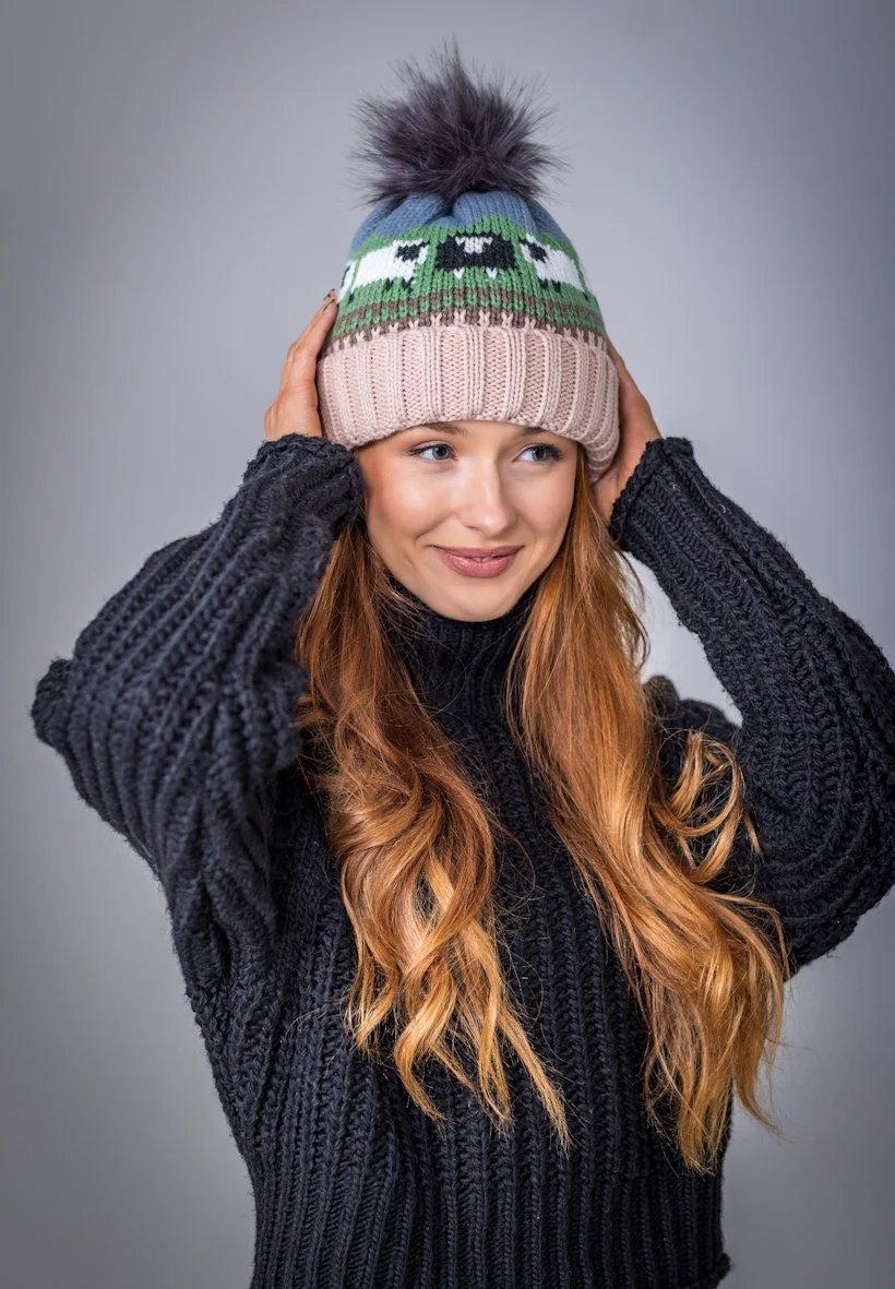 Sheep Pom Pom Hat Blush - Image 3