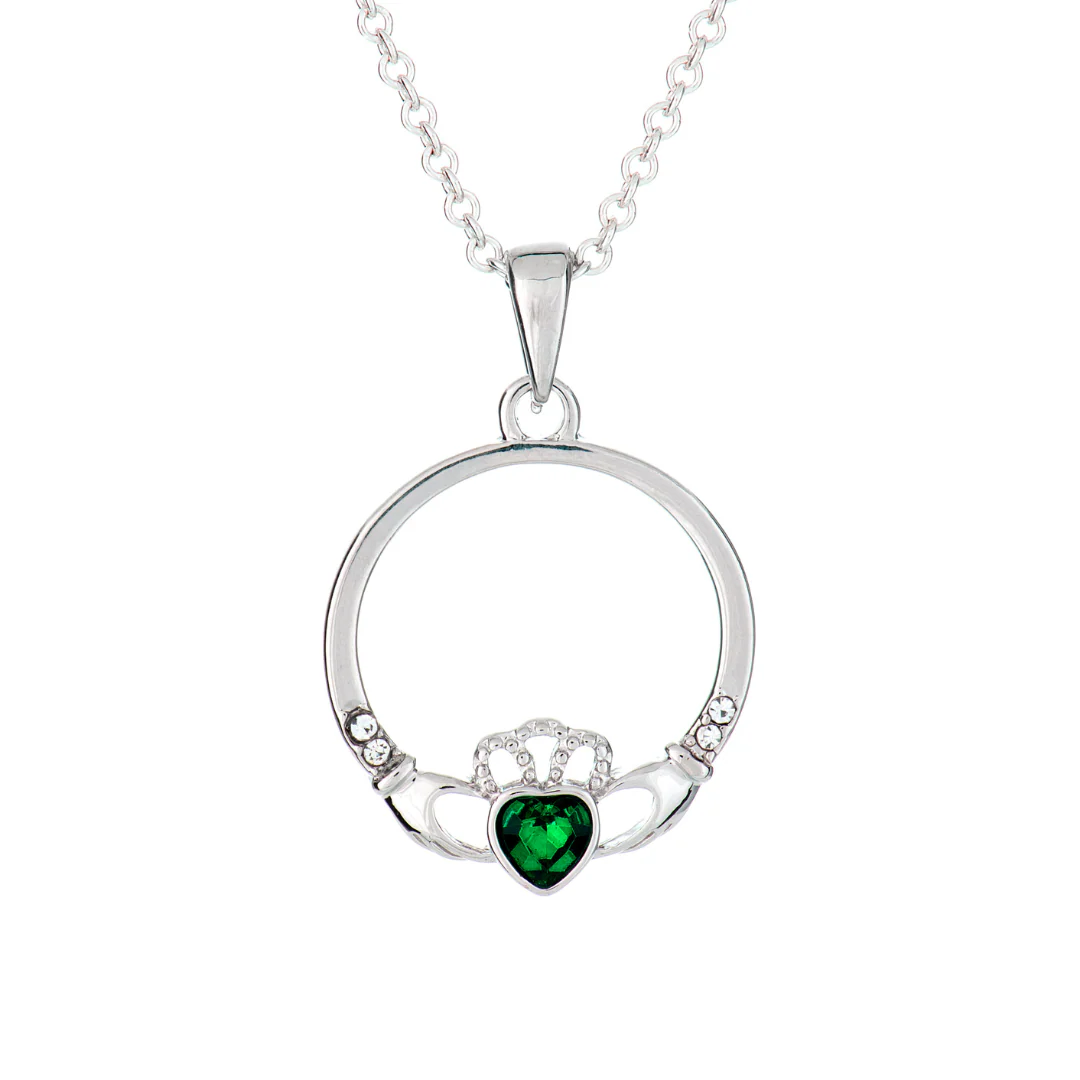 Silver Plated Carrick Silverware Celtic Claddagh Ring Pendant