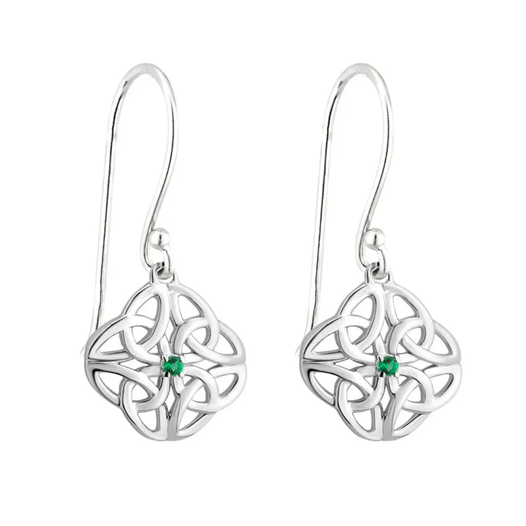Sterling Silver Celtic Knot Drop Earrings