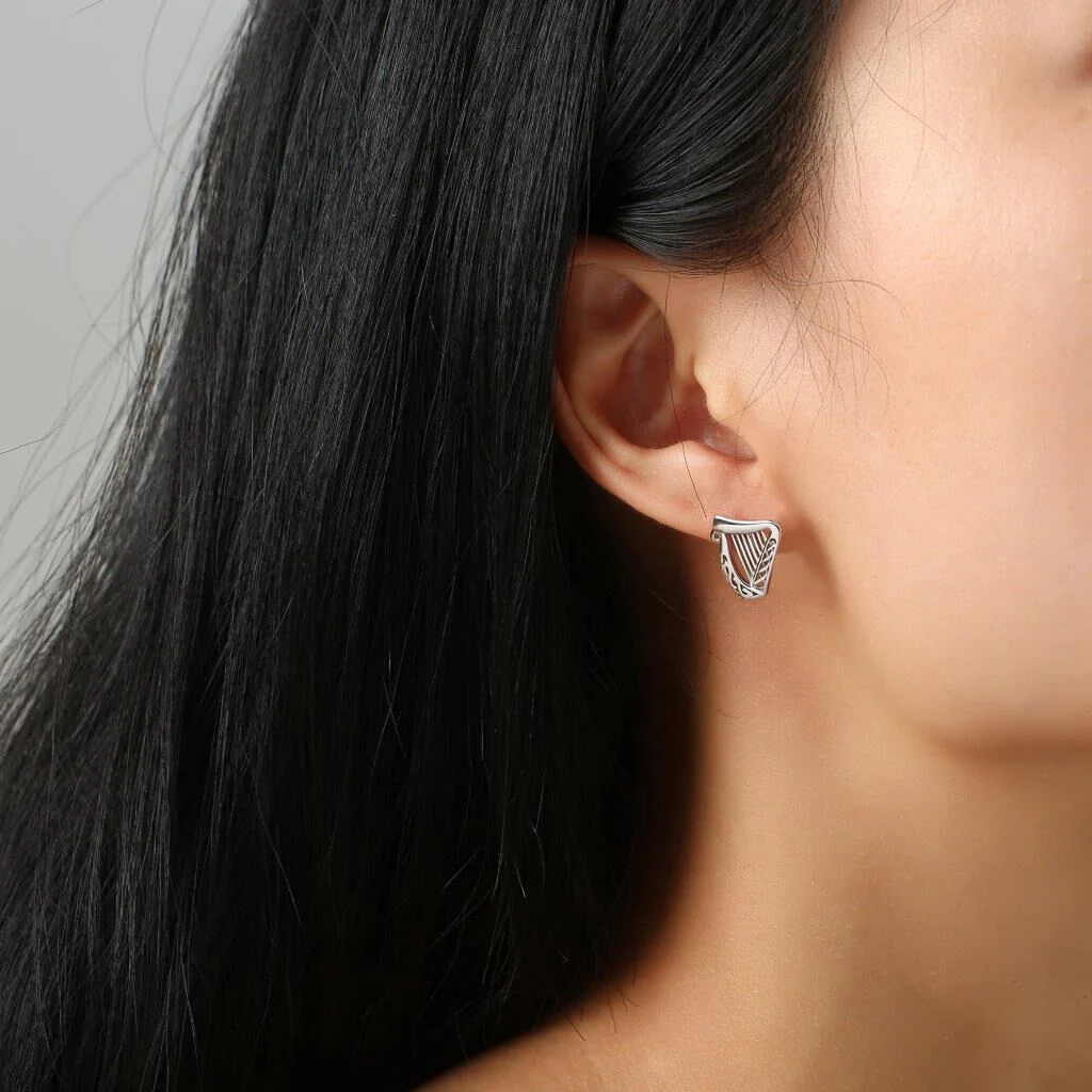 Sterling Silver Harp Earrings - Image 2