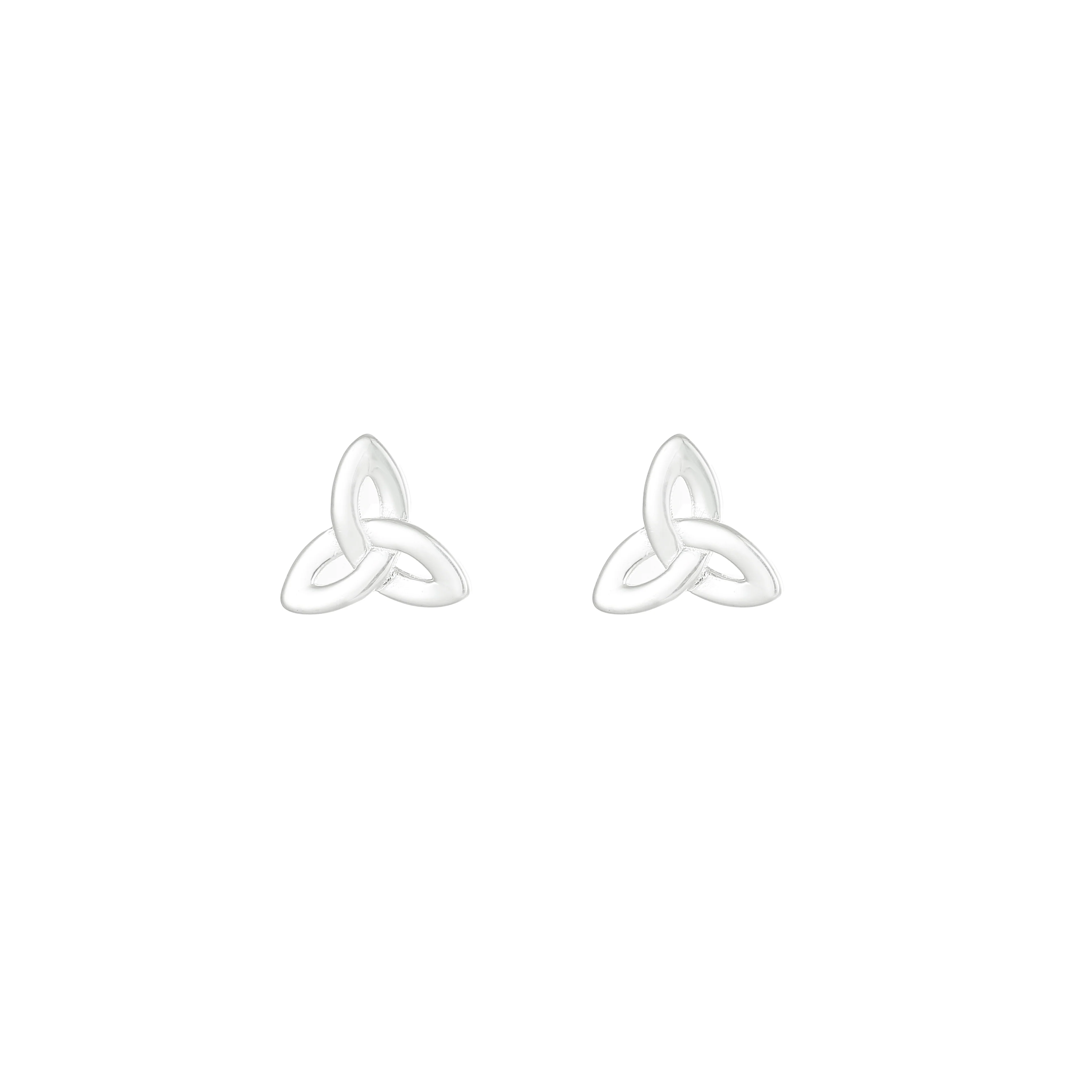Sterling Silver Plan Trinity Stud Earrings