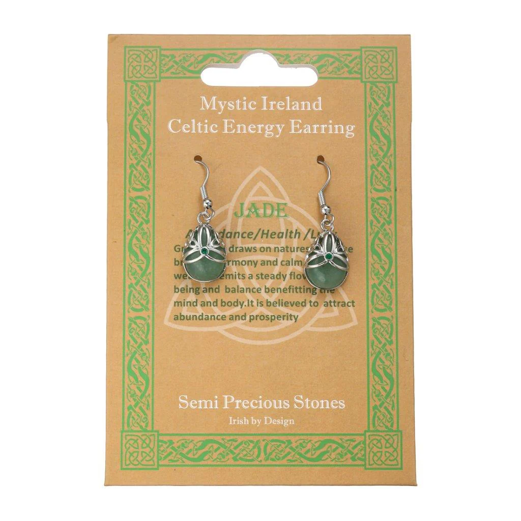 Teardrop Semi-precious Jade Stone Earrings - Image 2