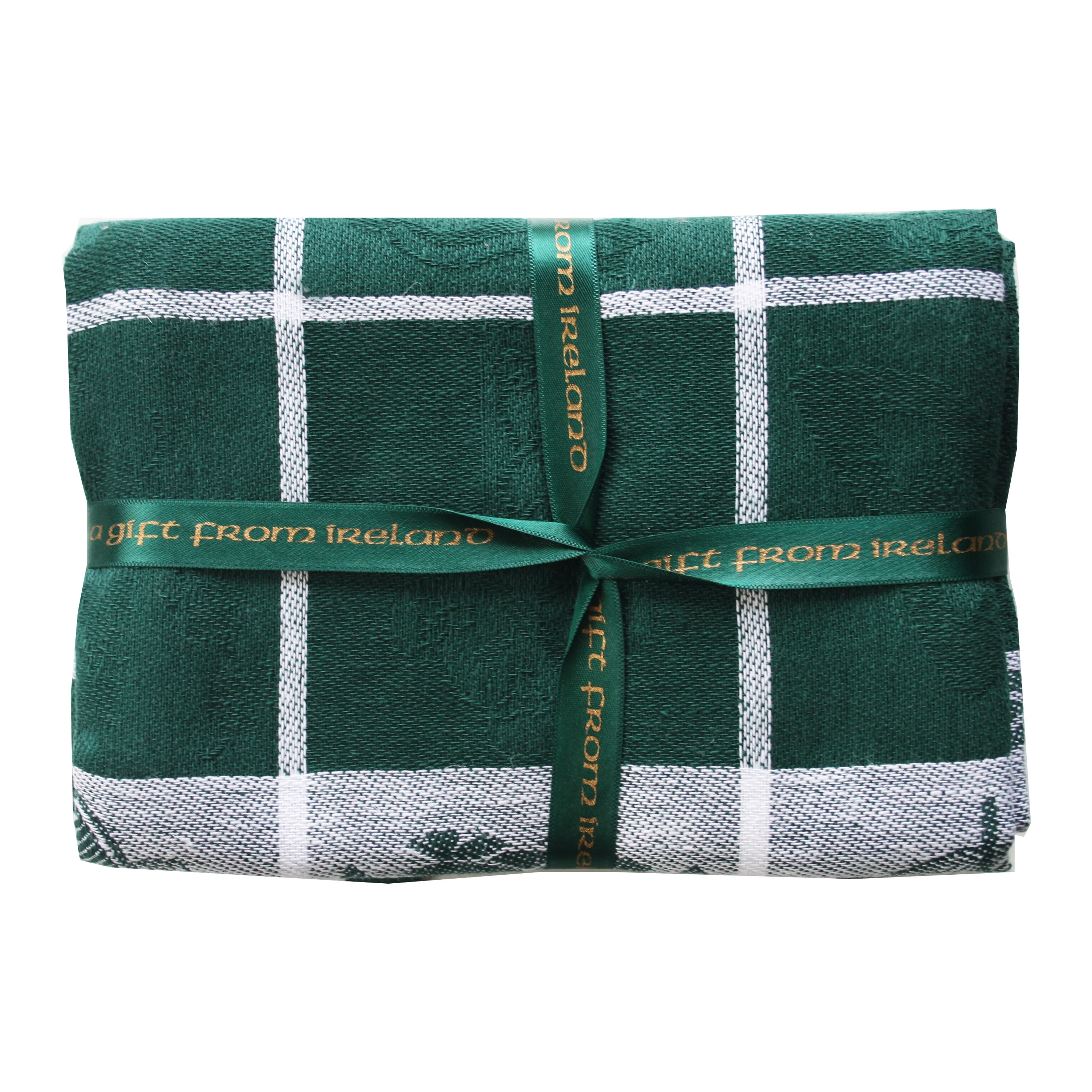 Treasures Of Ireland Embroidered Green Waffle Tea Towel (2 Pack) - Image 9
