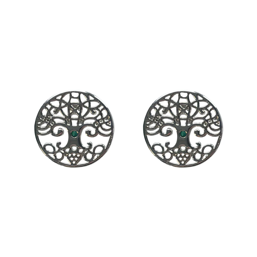 Tree Of Life Silver Plated Earrings - Image 2