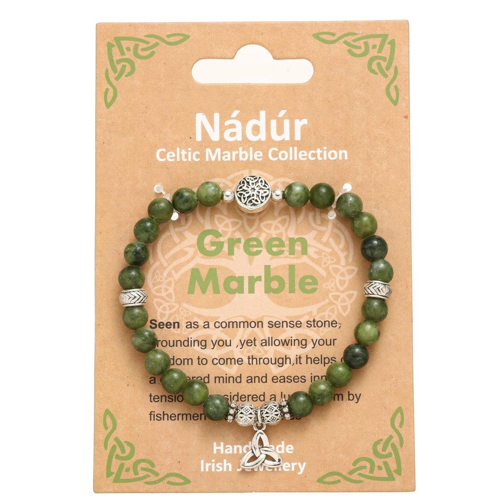 Trinity Green Marble Stretch Bracelet - Image 3