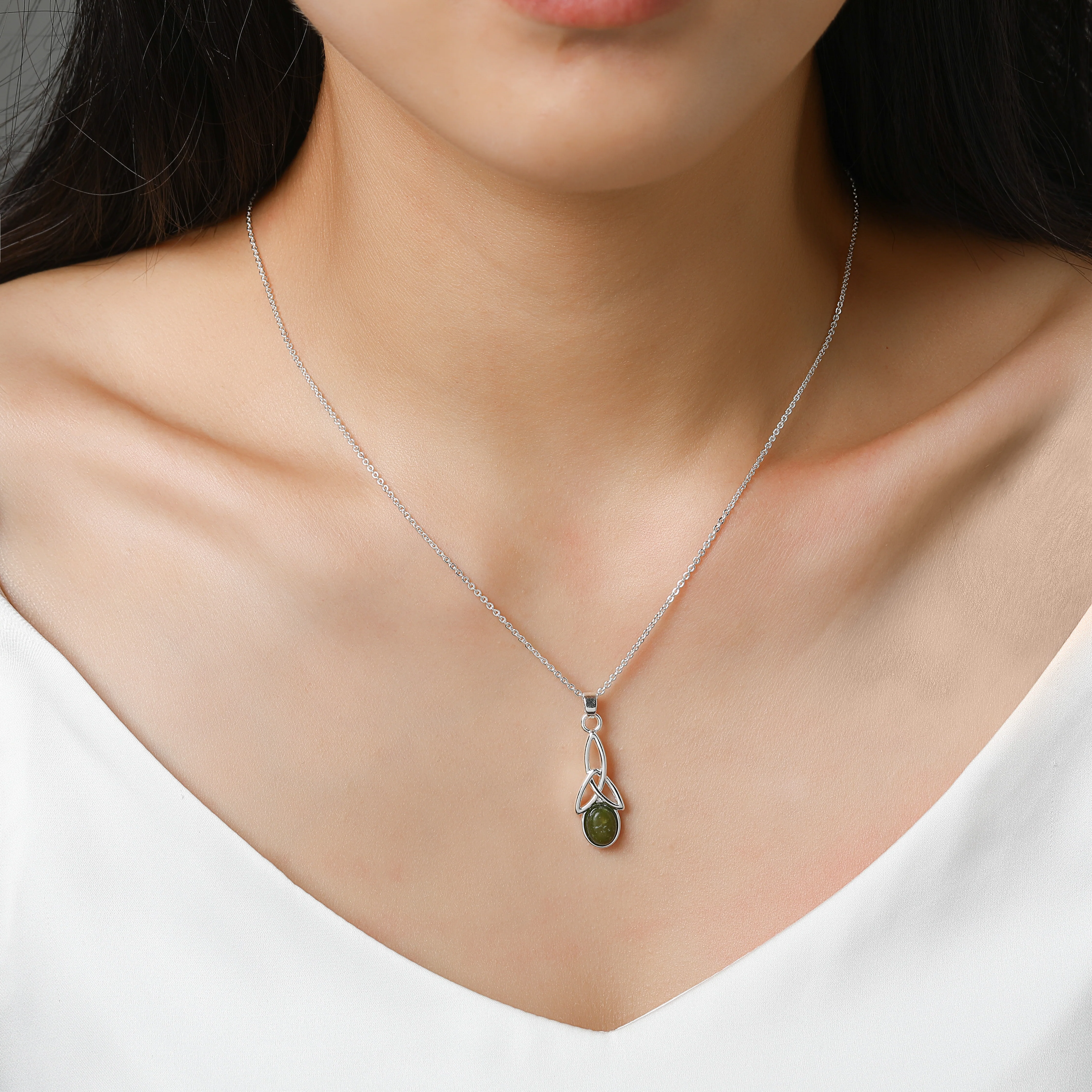 Trinity Inlaid Marble Drop Pendant - Image 2