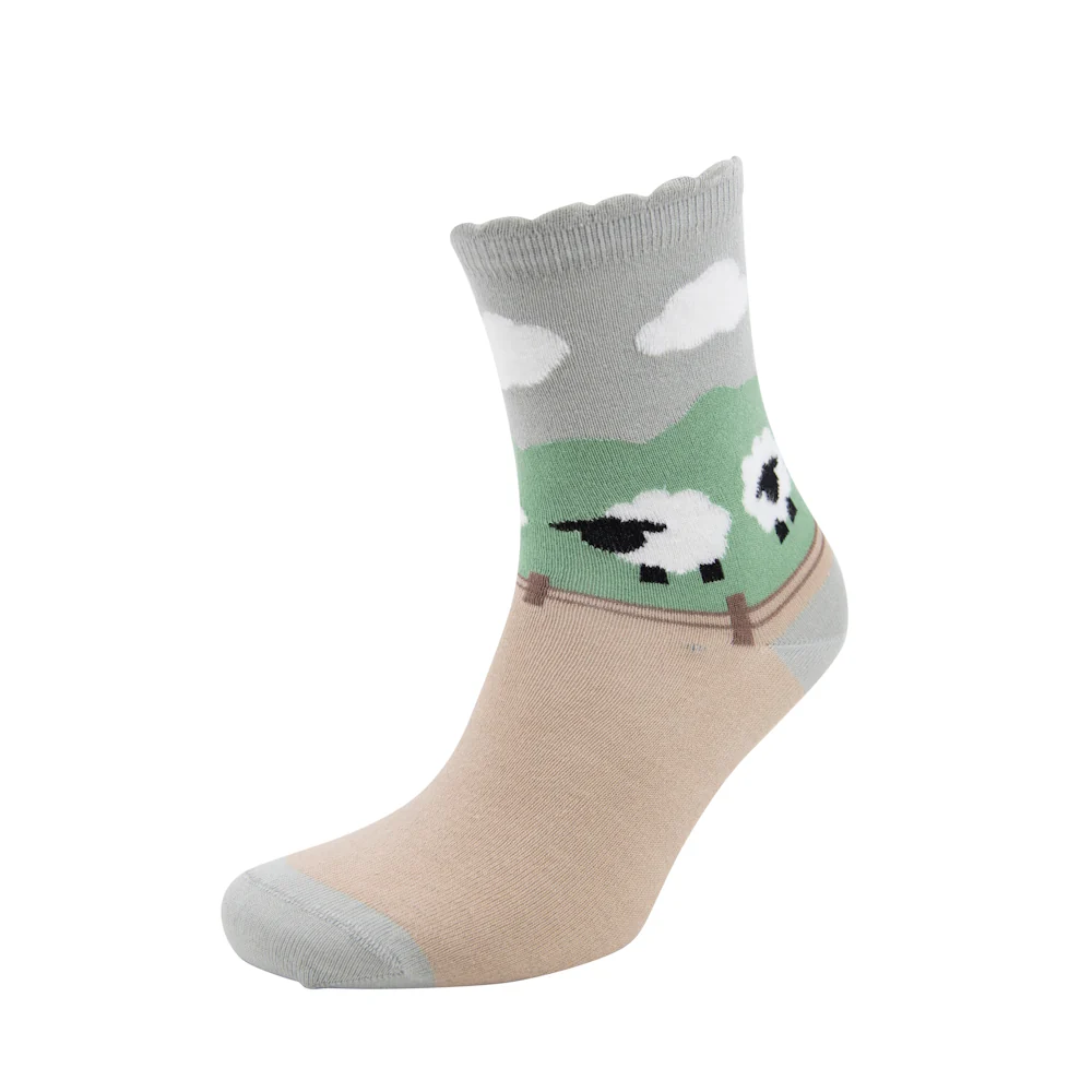 Triptoes Oatmeal Sheep Ankle Socks - Image 3
