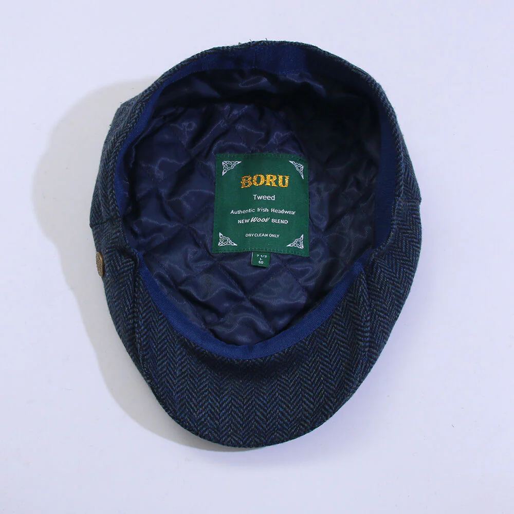 Tweed Hat Countryman Blue Herringbone - Image 2