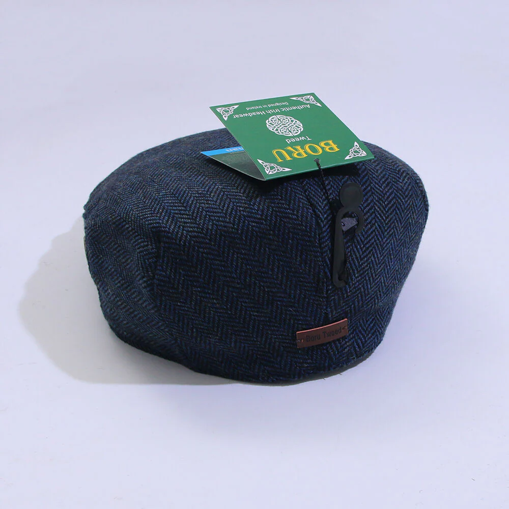 Tweed Hat Countryman Blue Herringbone - Image 3