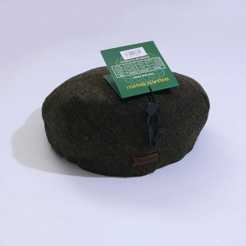 Tweed Hat Countryman Green Herringbone - Image 3