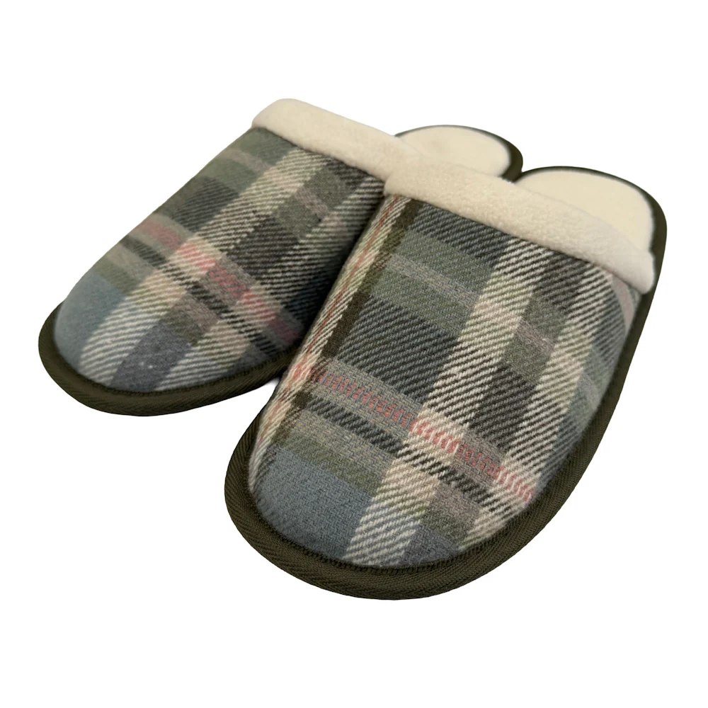 Tweed Unisex Green Slippers - Image 2