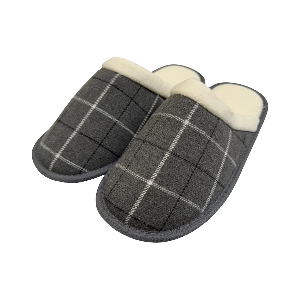 Tweed Unisex Grey Slippers - Image 2