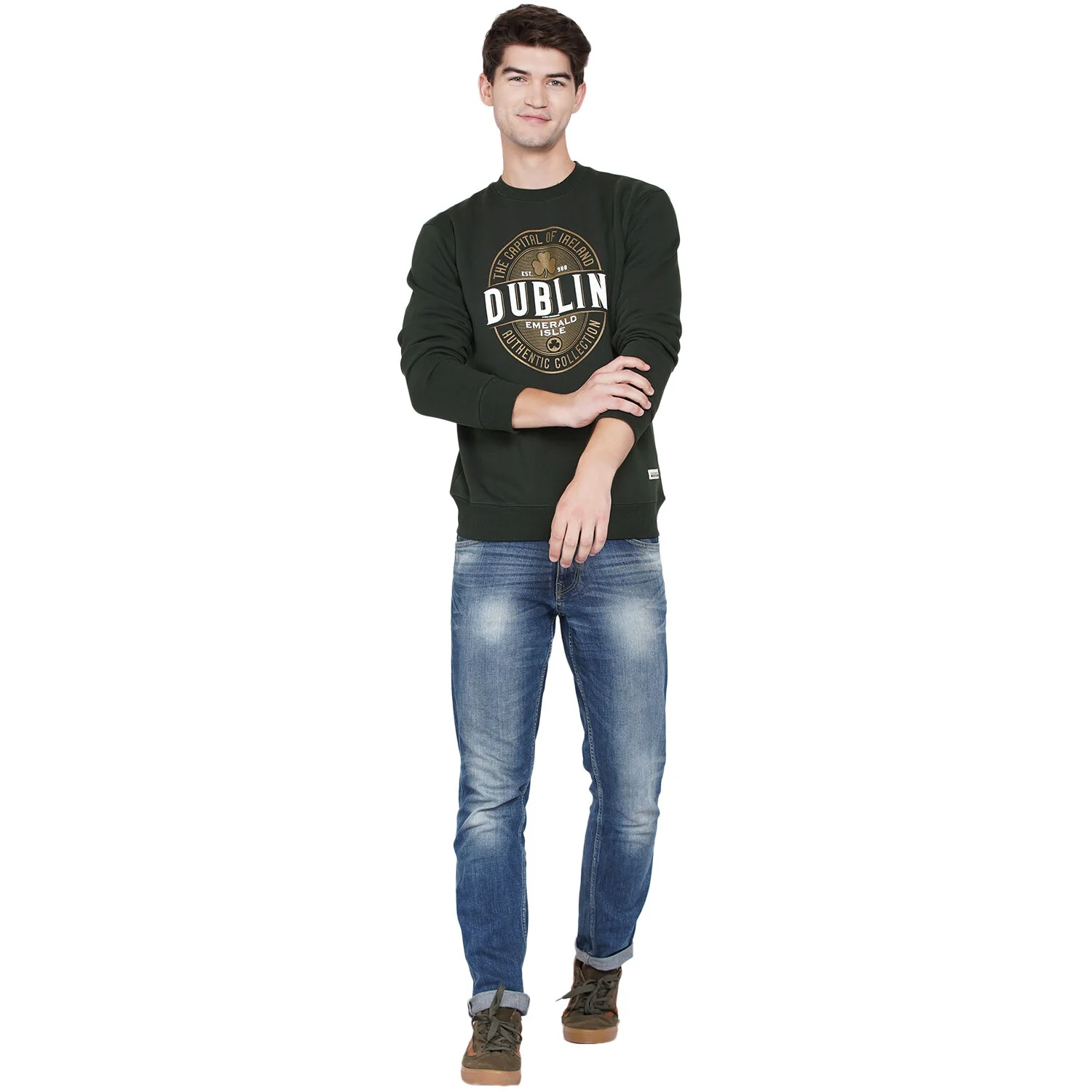 Unisex Capital Dublin Jumper Forest Green - Image 4