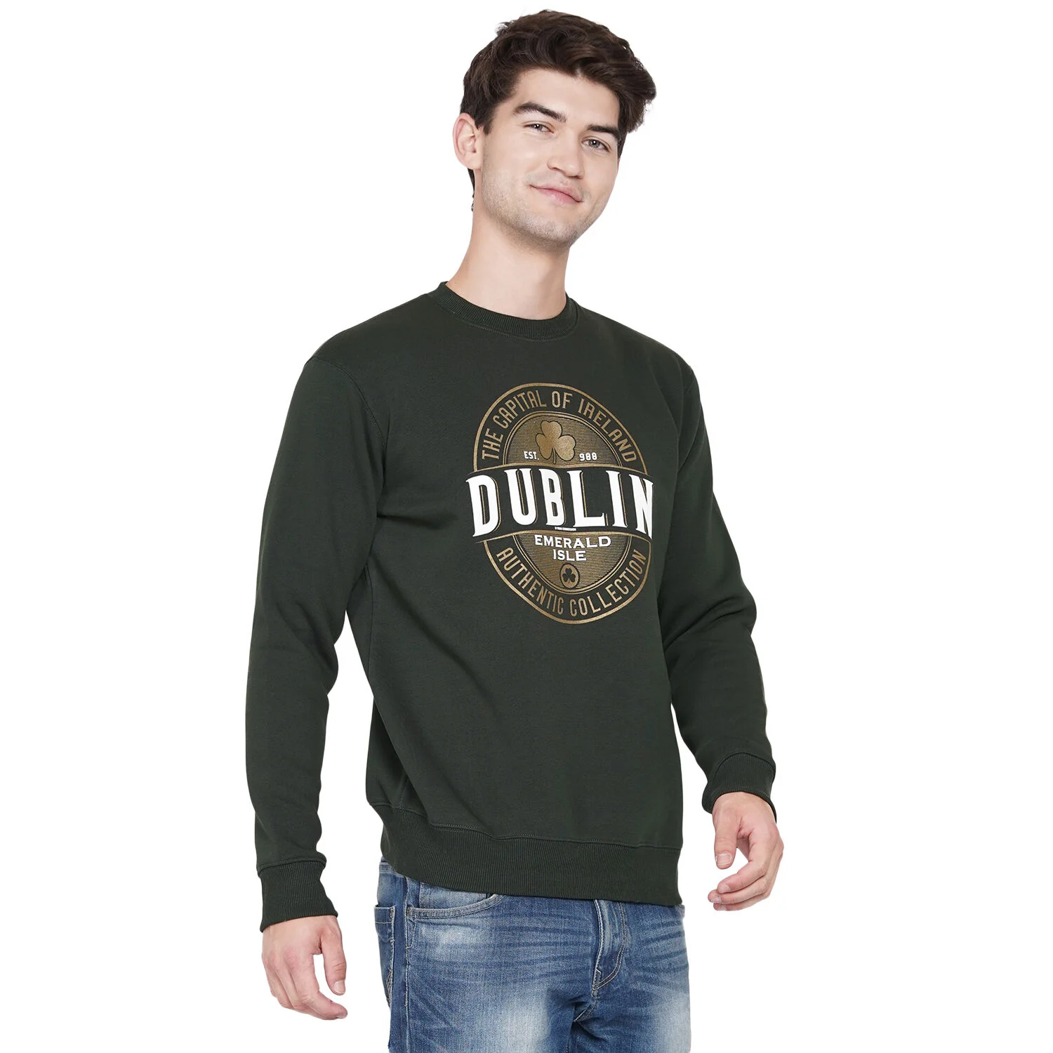 Unisex Capital Dublin Jumper Forest Green - Image 5