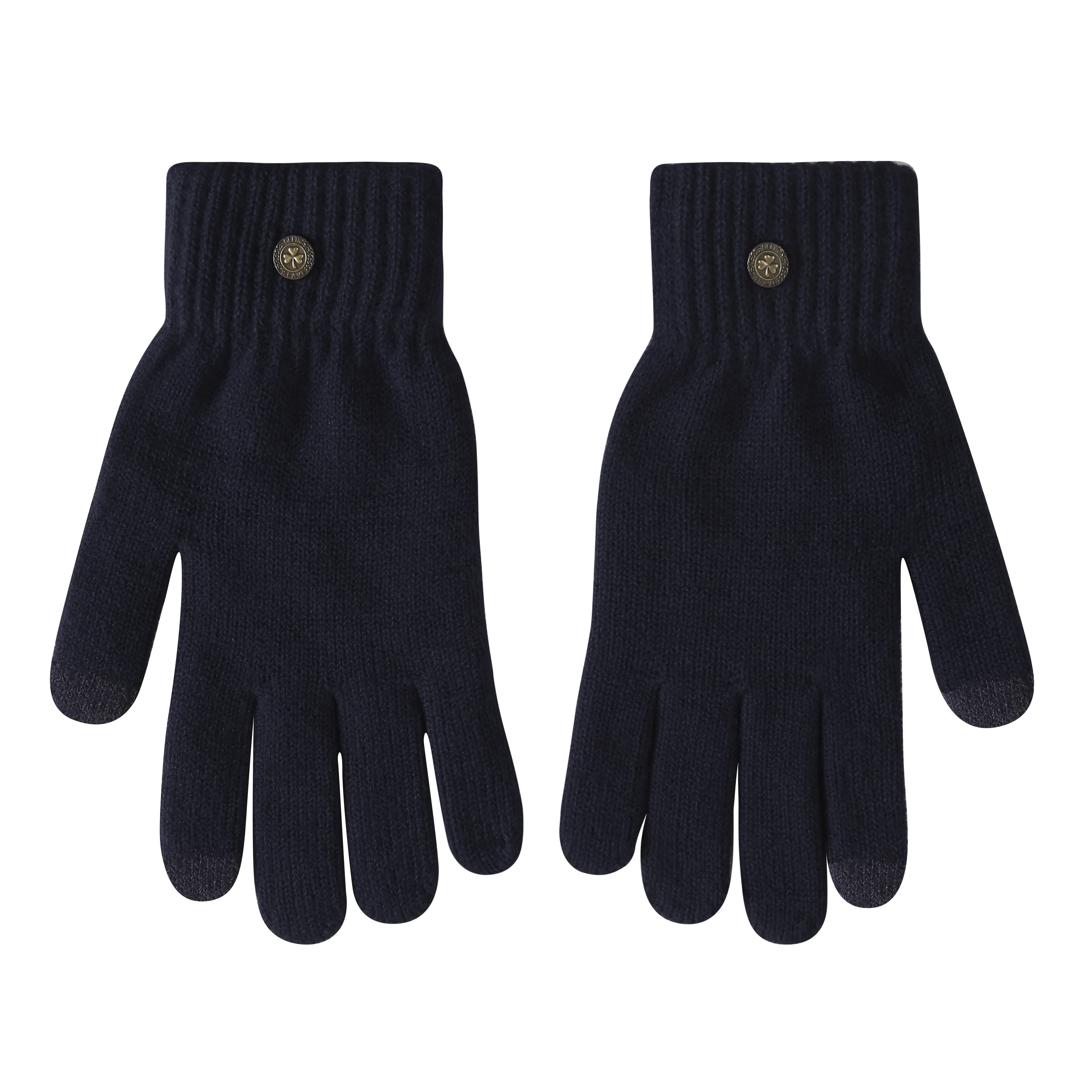Unisex Celtic Weave Touch Screen Navy Gloves