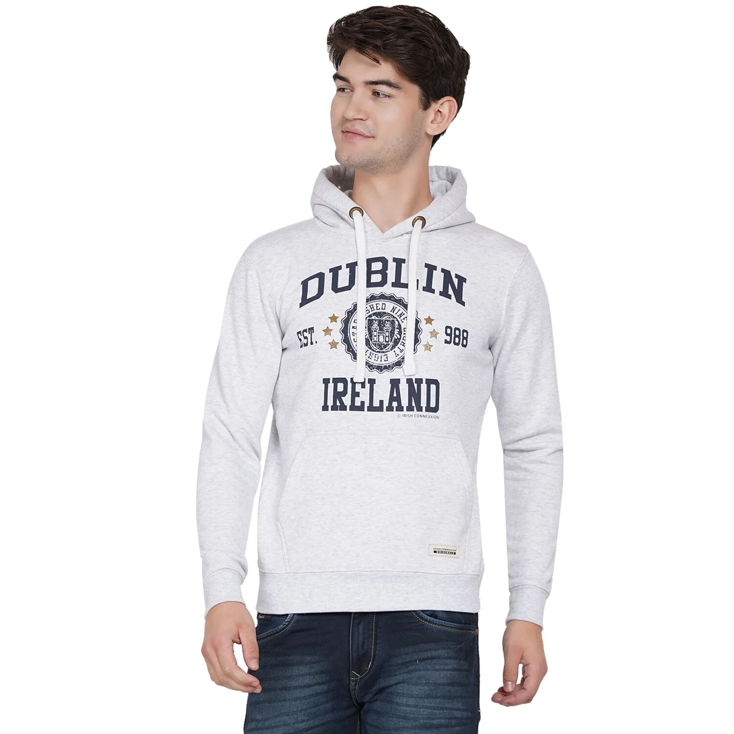Unisex Dublin 988 Stamp Stars Hood Ash Grey - Image 4