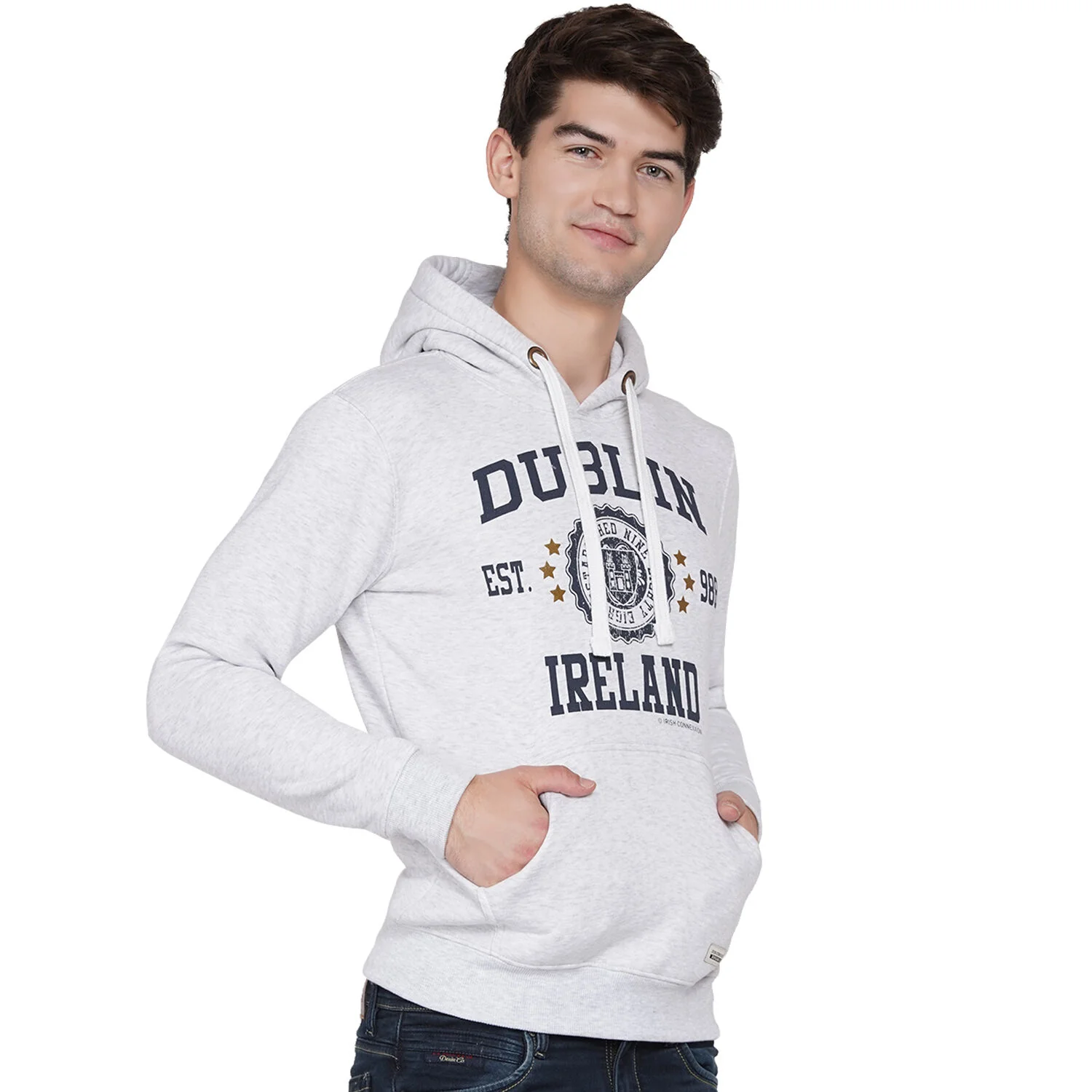 Unisex Dublin 988 Stamp Stars Hood Ash Grey - Image 5