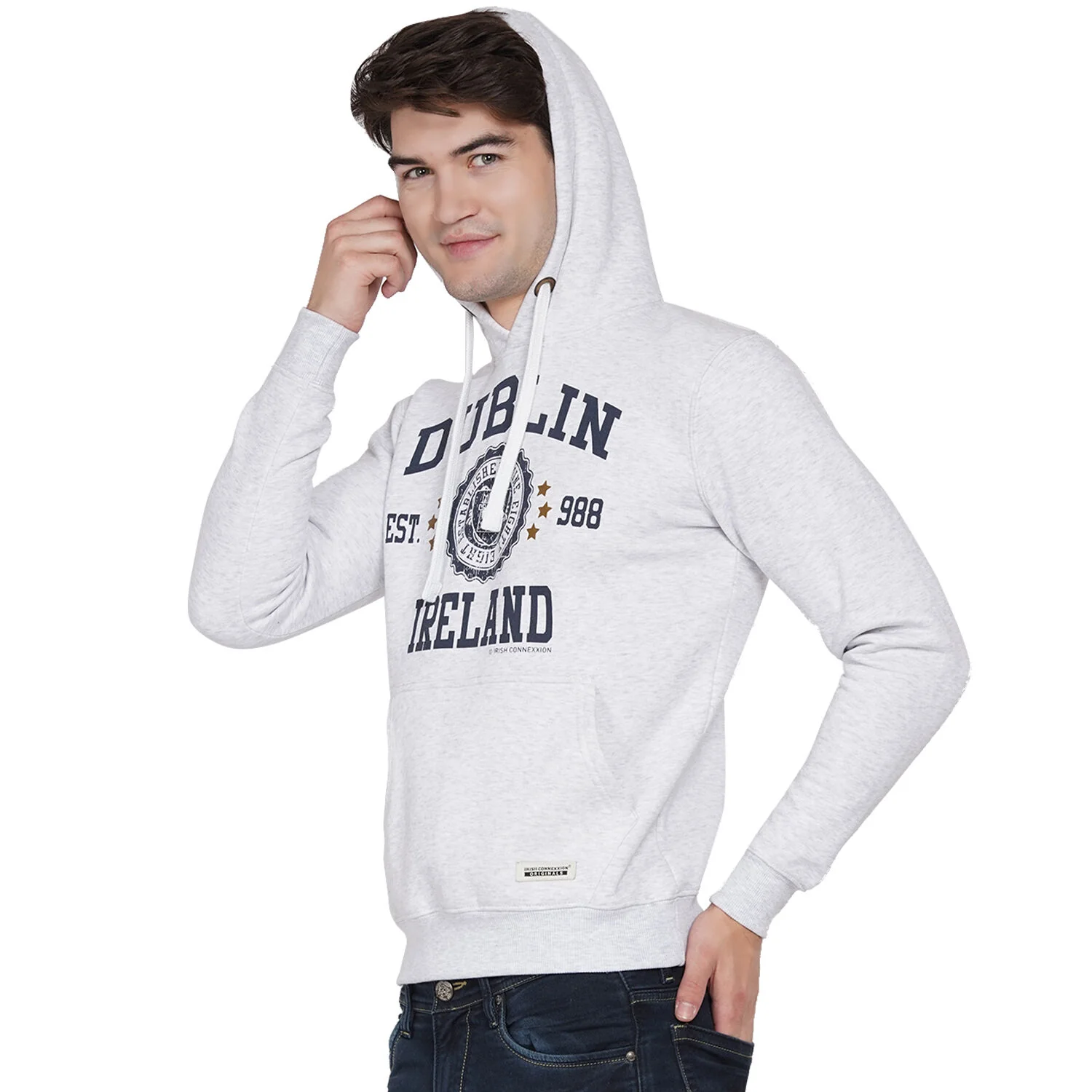 Unisex Dublin 988 Stamp Stars Hood Ash Grey - Image 6