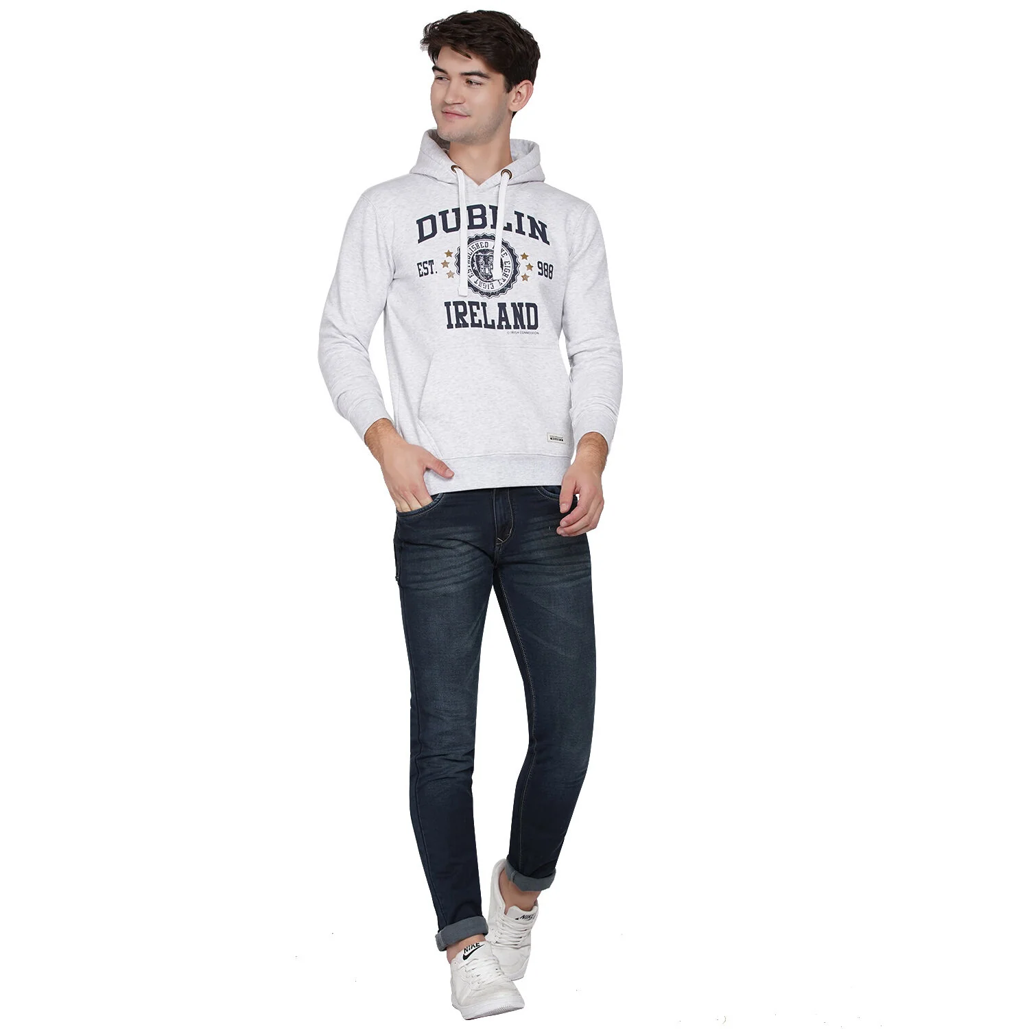 Unisex Dublin 988 Stamp Stars Hood Ash Grey - Image 7