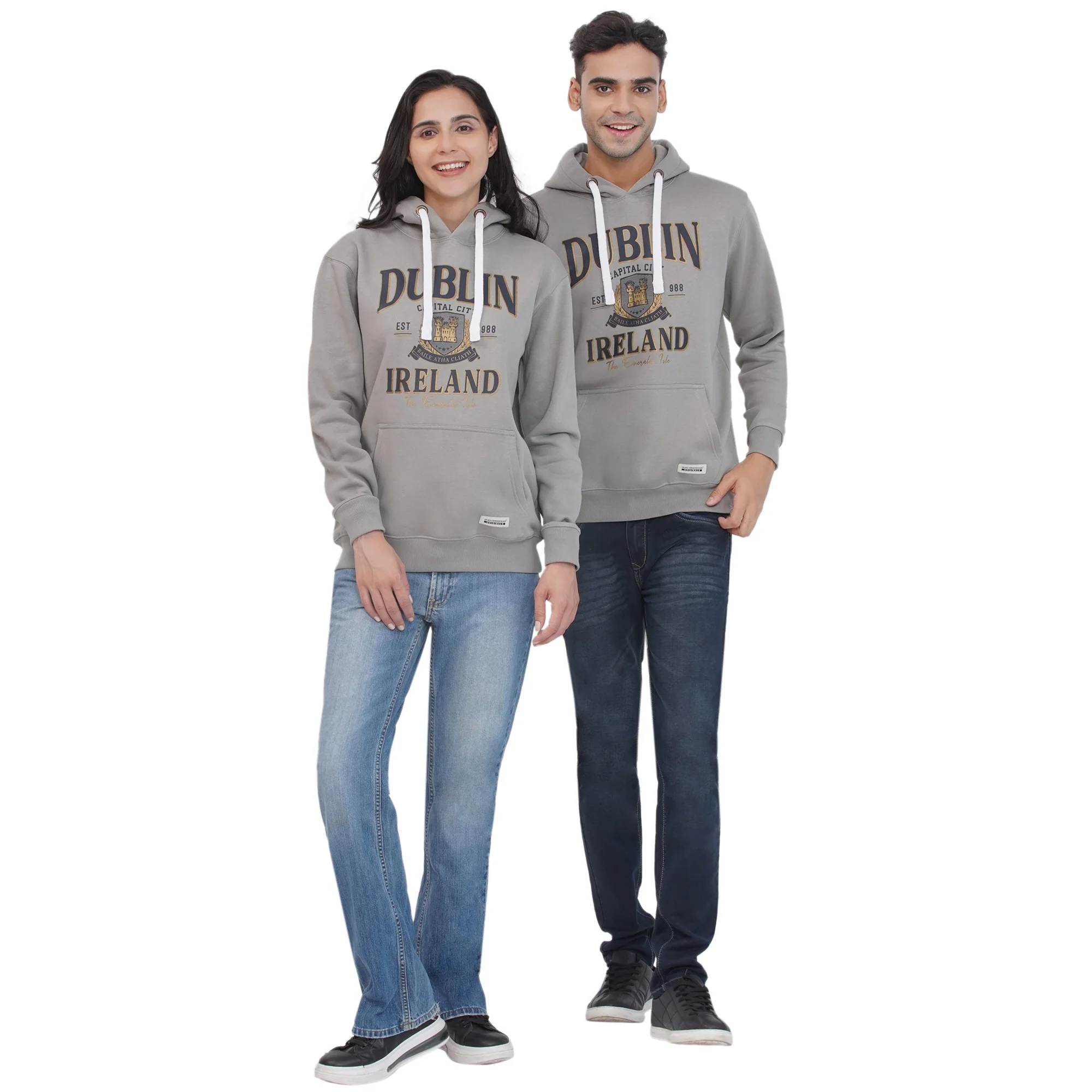 Unisex Dublin City Slate Grey Hoodie - Image 3