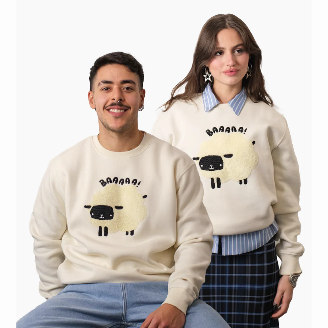 Unisex Fluffy Sheep Latte Sweatshirt - Image 2