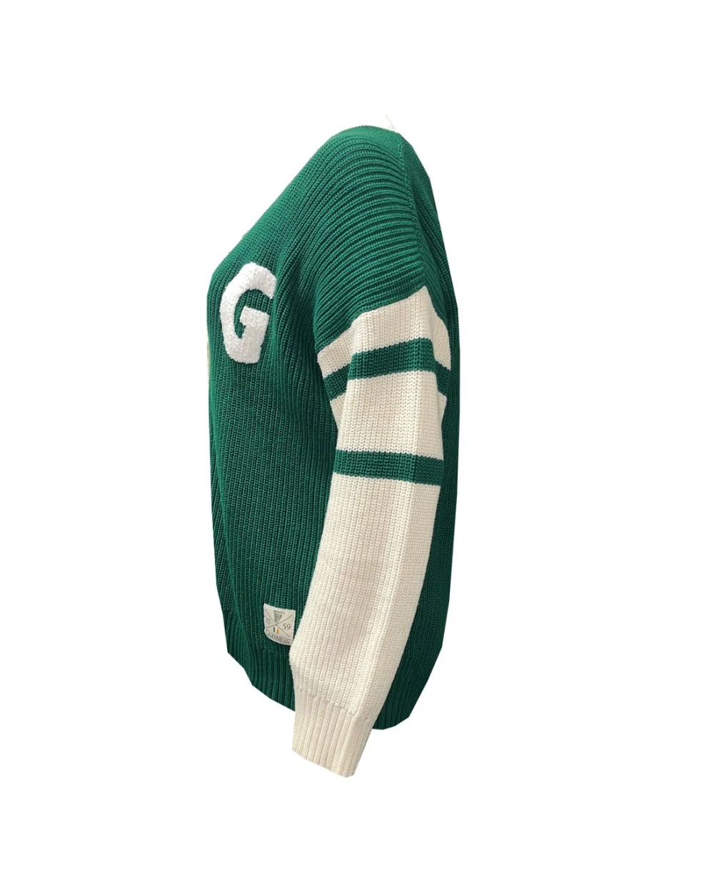 Unisex Guinness Knitted Green & Cream Cardigan - Image 4