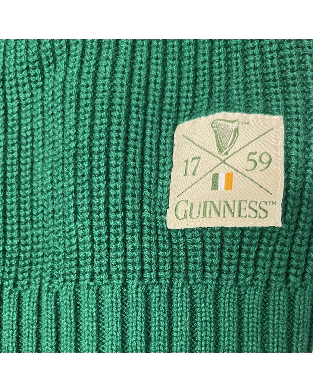 Unisex Guinness Knitted Green & Cream Cardigan - Image 5