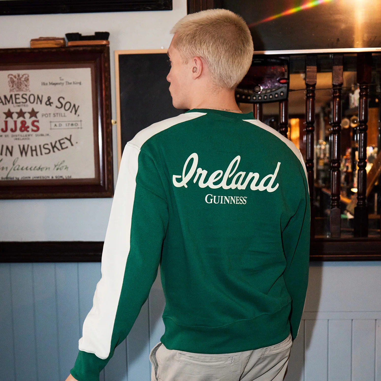Unisex Guinness Toucan Sweatshirt Green and White - Image 4