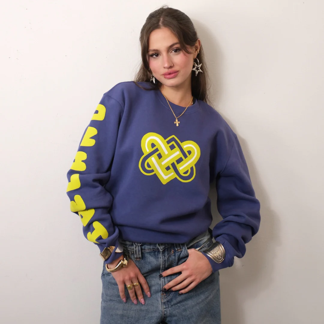 Unisex Heart Soft Blue Sweatshirt - Image 3