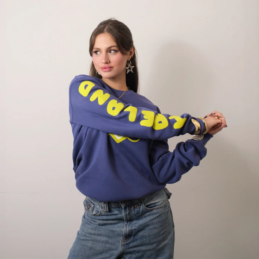 Unisex Heart Soft Blue Sweatshirt - Image 4