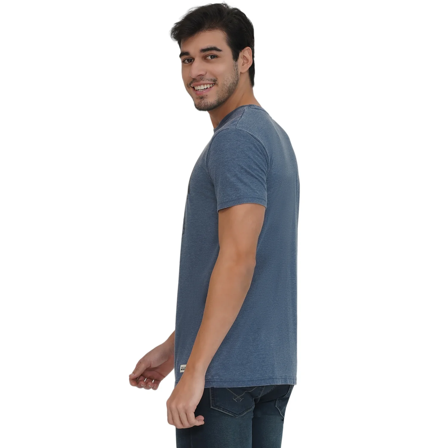 Unisex Ireland Badge Burnout Indigo T-Shirt - Image 4