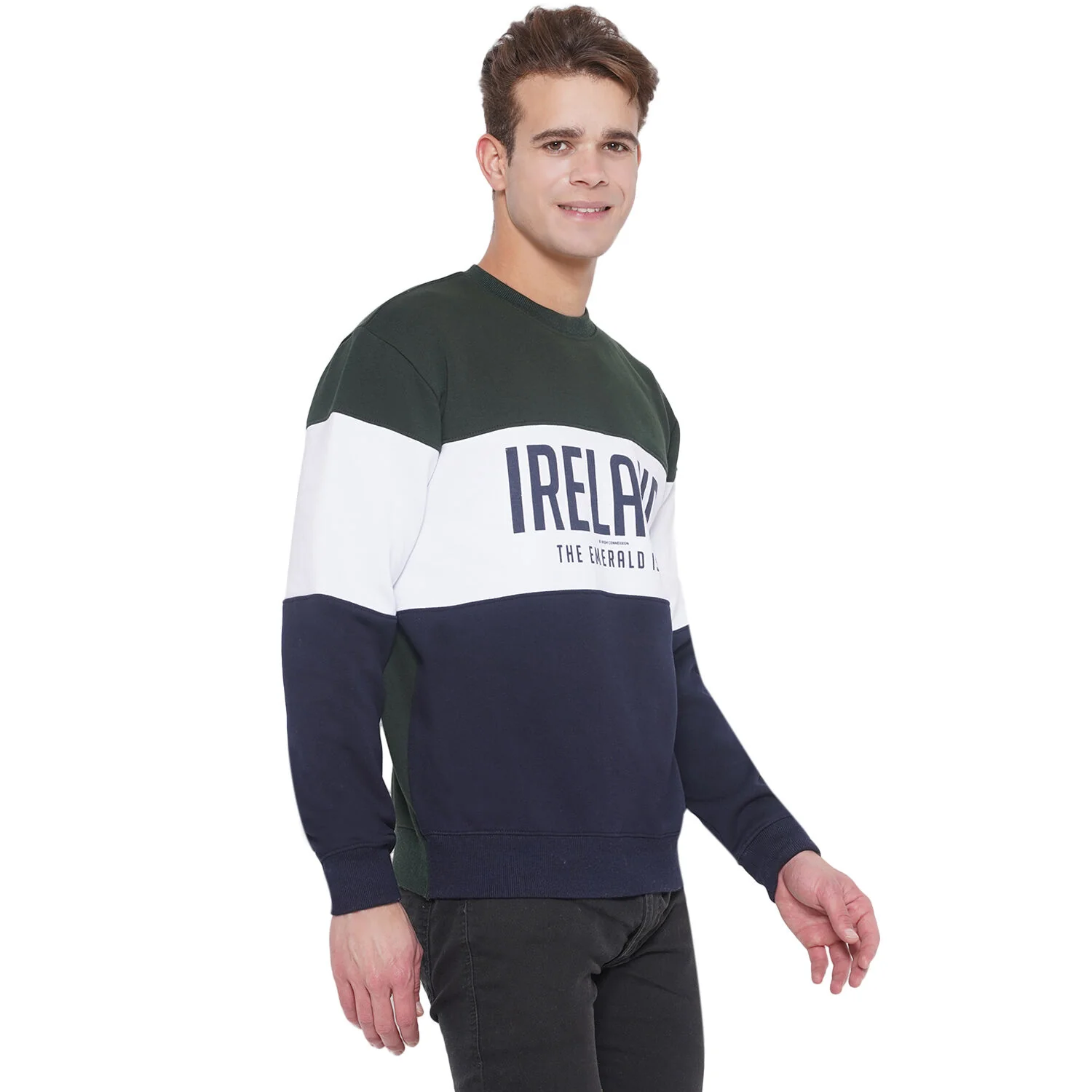 Unisex Ireland Color Block Sweatshirt - Image 3