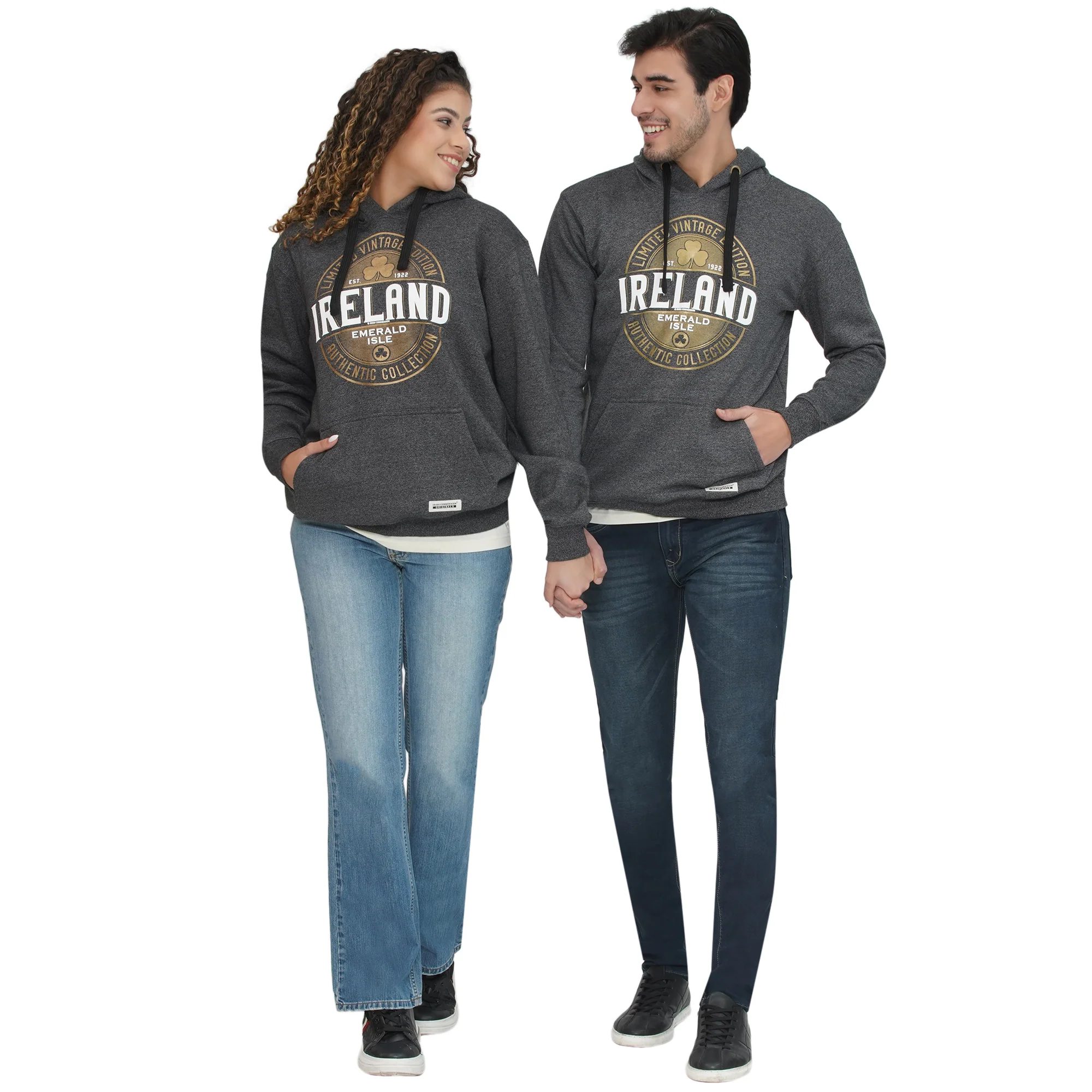 Unisex Ireland Limited Vintage Black Grindle Hoodie - Image 3