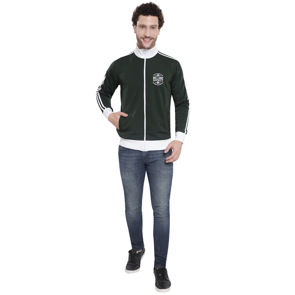 Unisex Ireland Originals 16 Full Zip Green Sweatshirt - Image 3