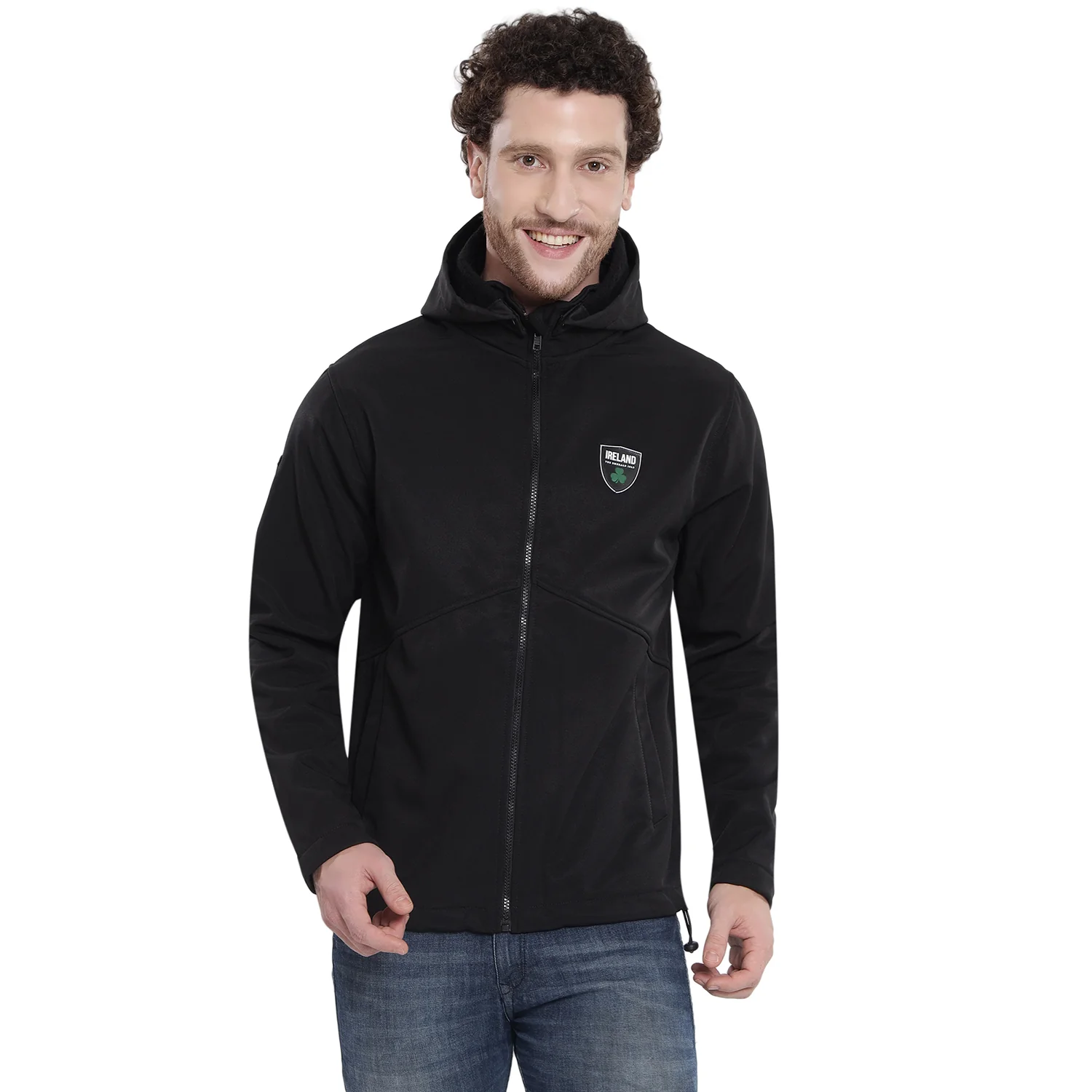 Unisex Ireland The Emerald Isle Black Softshell Jacket - Image 2